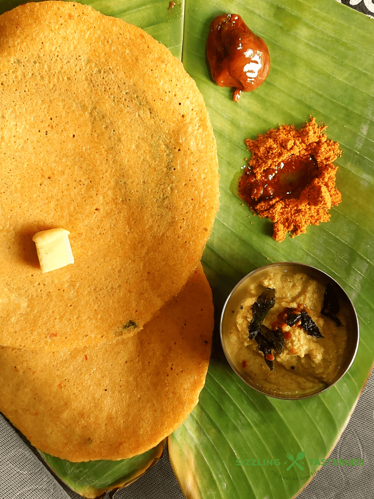 Brown Rice Adai is a gluten Free, Protein Rich and Vegan lentil + Brown Rice Dosa served for breakfast. Quick snack or sometimes dinner.