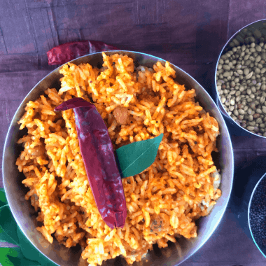 A Traditional Udupi (Karnataka) dish made with Rice and spiced Mustard paste. Served for festivals and special occasions.