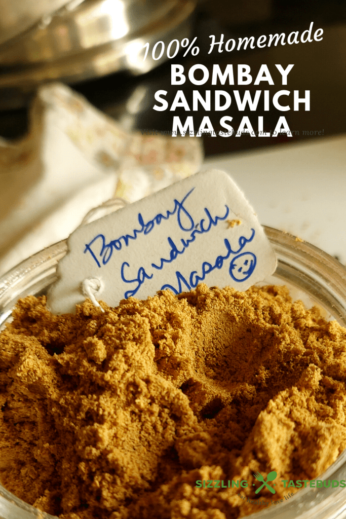 Bombay Sandwich masala is a quick and handy spice powder that can be used to make street style sandwiches. It can also be used to top Chaats / Indian style salads.