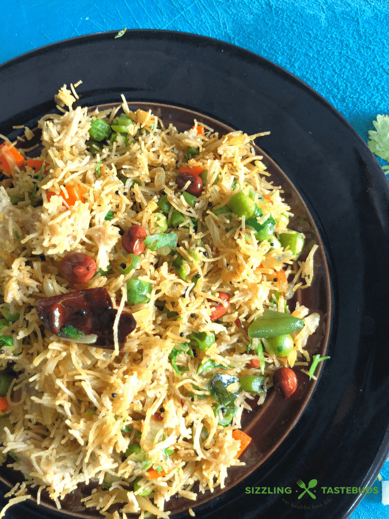 Thinai Sevai is a quick, nutritious breakfast made with Foxtail Millet vermicelli and veggies. Can be served as a snack or light dinner too.