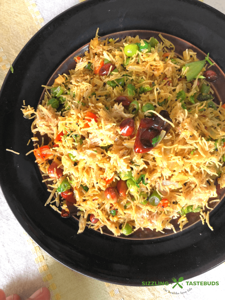 Thinai Sevai is a quick, nutritious breakfast made with Foxtail Millet vermicelli and veggies. Can be served as a snack or light dinner too.
