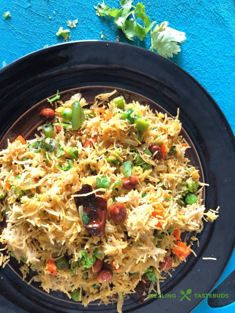 Thinai Sevai is a quick, nutritious breakfast made with Foxtail Millet vermicelli and veggies. Can be served as a snack or light dinner too.