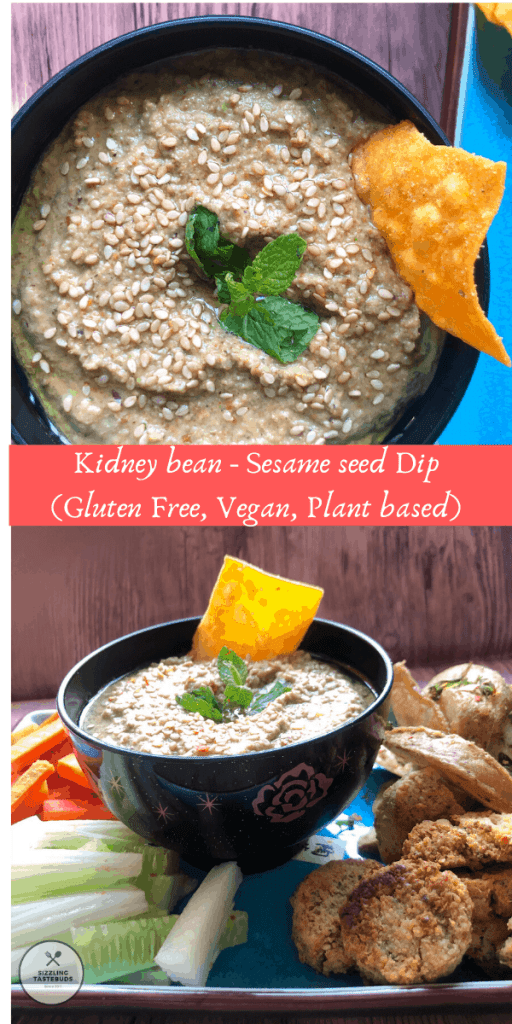 A protein rich Dip made with Kidney beans & roasted sesame seeds. 100% gluten Free and Vegan