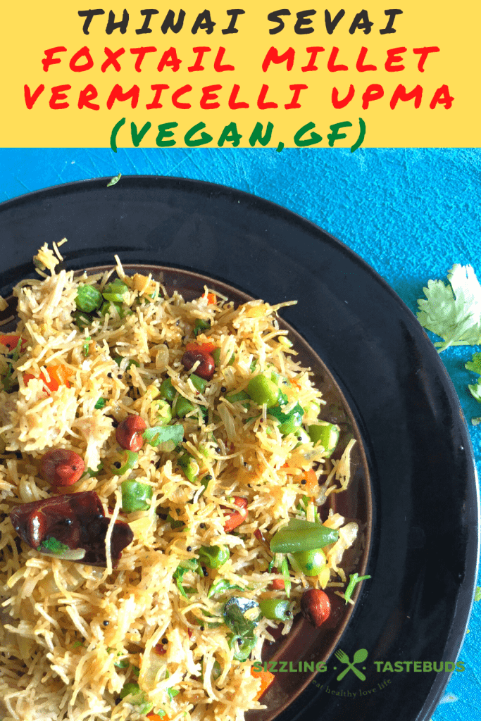 Thinai Sevai is a quick, nutritious breakfast made with Foxtail Millet vermicelli and veggies. Can be served as a snack or light dinner too.