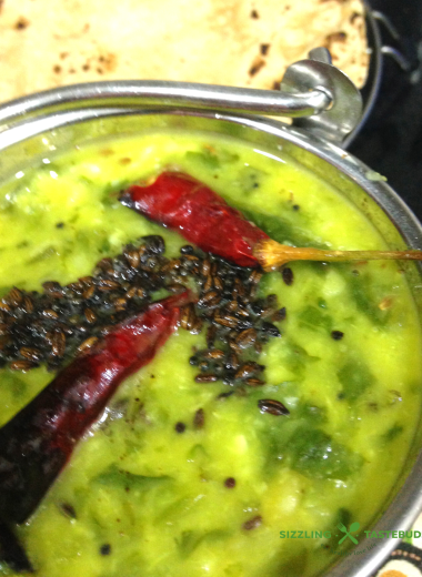 Lasooni Zucchini Dal is a Gluten Free and Vegan Zucchini Dal with Baby Spinach and Garlic  . Served with steamed Rice / Roti