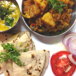 Homestyle Vegan and Gluten Free Aloo Gobhi (Potato- Cauliflower stir fry) made with basic kitchen spices. Also sometimes called Alu Gobhi ki Sabji or Gobhi-Aloo