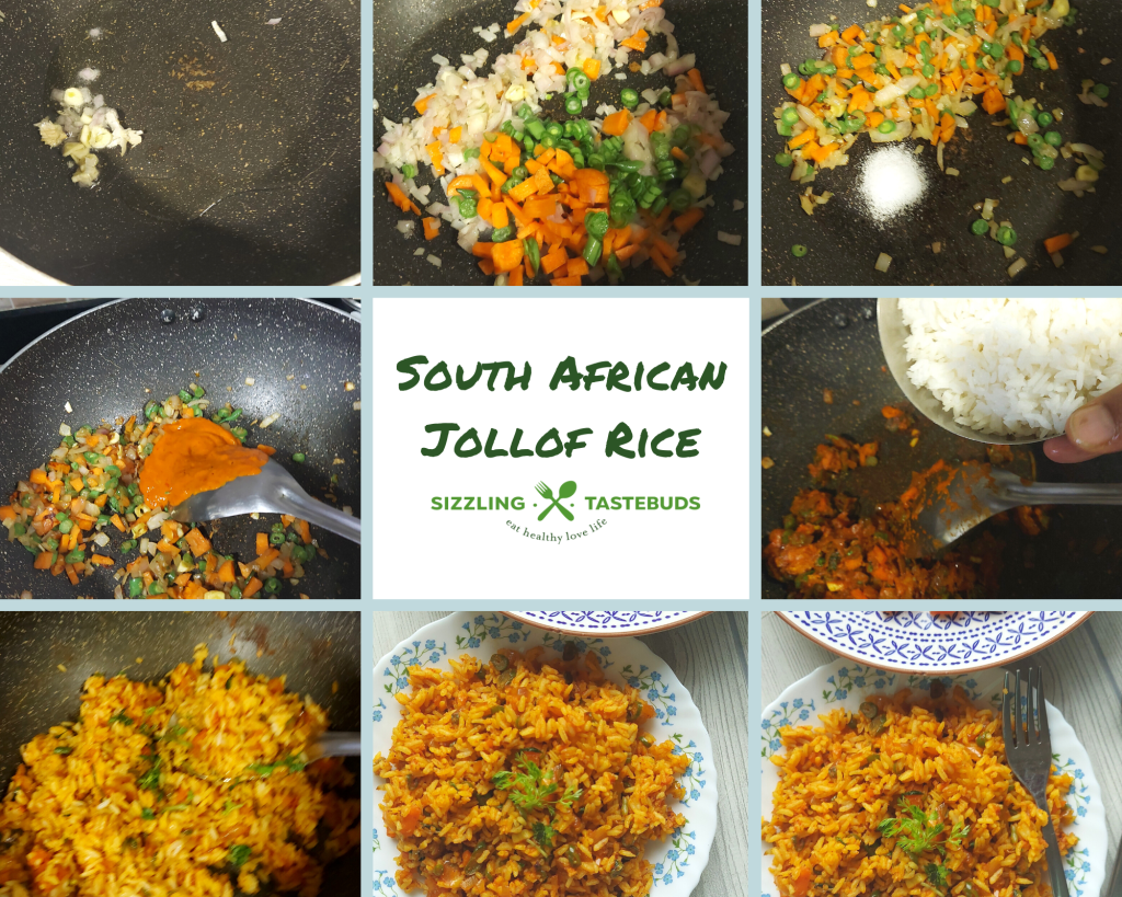 Jollof Rice is a quick One Pot meal that is bursting with spices, peppers and is usually served as main Course with meat / veggie sides