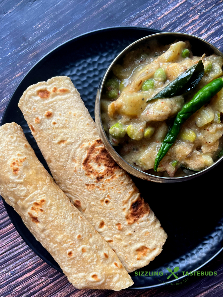 Chayote Squash and hyacinth beans curry cooked in an aromatic spice base. This Gluten Free and Vegan Kurma is best served with Roti / Chapati/ Puri or Ghee Rice in South Indian Cuisine.