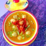 A delicious Gluten Free + Vegan Soup made with Chickpeas and warming Spices. Makes for a meal by itself or a thick broth for Winters.