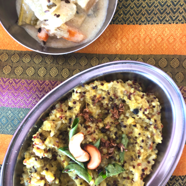 Quinoa Ven Pongal is a Gluten Free, Nutritious Pongal made with Quinoa and split green gram. Served for breakfast, brunch or dinner with Chutney or sambhar