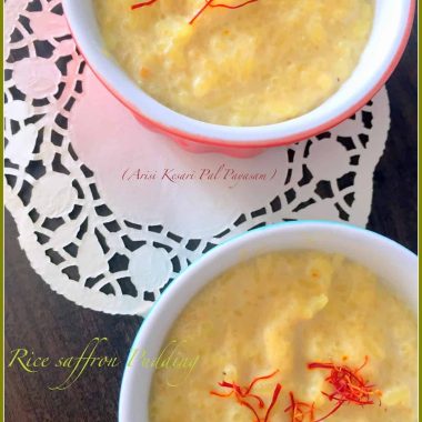 A saffron-milk-rice pudding,Arisi Kesari Paal Payasam is a delicious kheer or payasam that can be put together quickly for festivals or celebrations.
