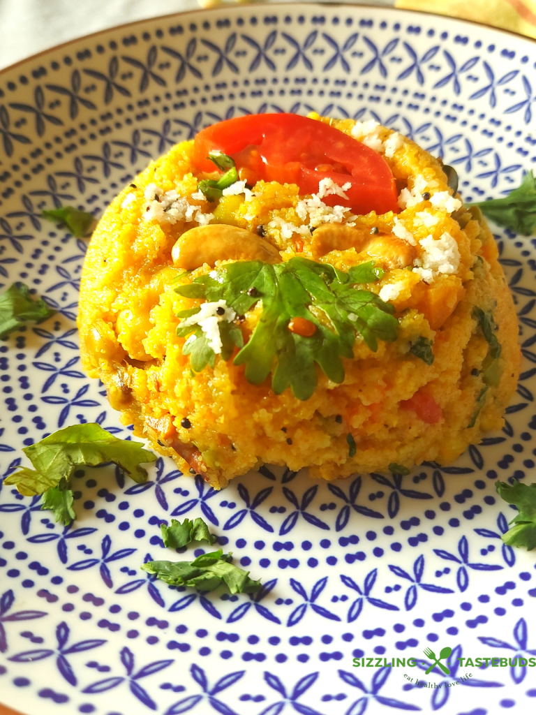 Avarekai KharaBhath is a delicious savoury Semolina Upma made with Hyacinth beans (Avarekai) and a special spice blend. Served for breakfast or snack