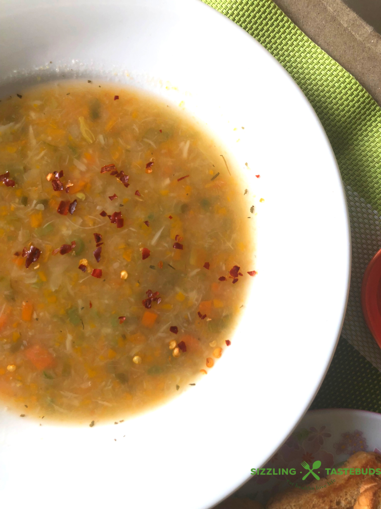 An oil free Cabbage curry soup loaded with fresh veggies, homemade stock gently simmered with spices