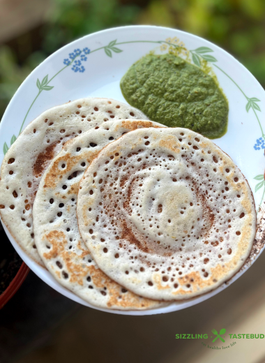 A spongy, airy millet based savoury South Indian pancake. Served with Chutney or Sambar for a Vegan, Gluten Free meal