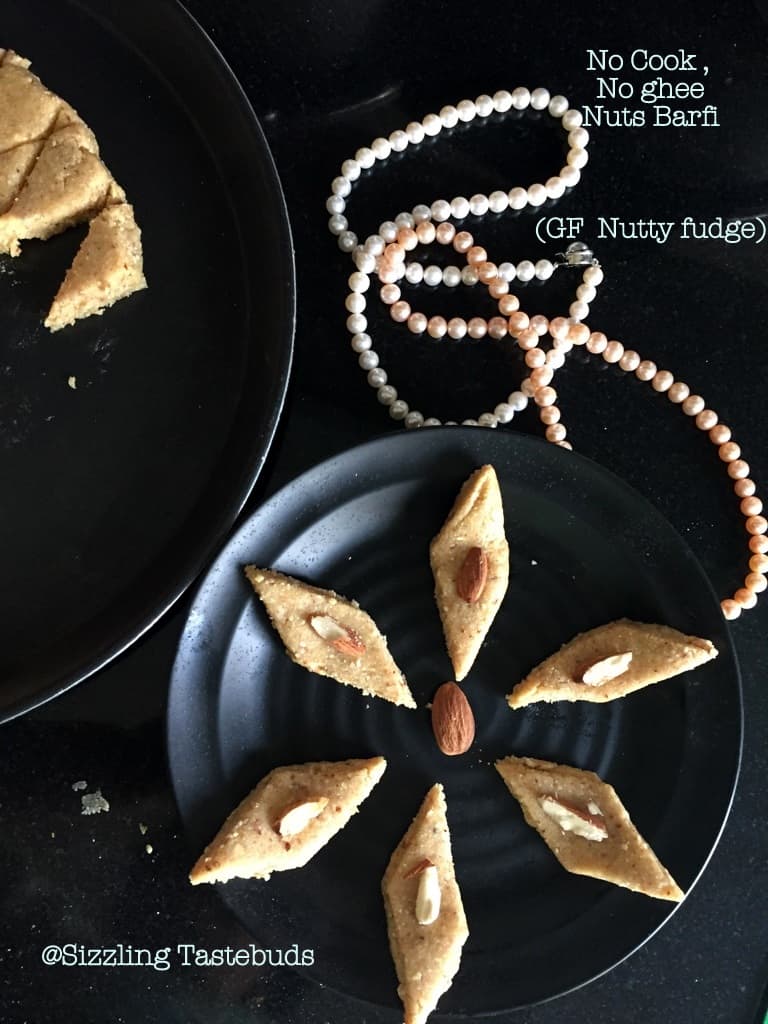 No Cook Mixed Nuts Barfi is a Gluten Free fudge made with nuts. Serve as a quick nibble or make for Diwali or festivals.