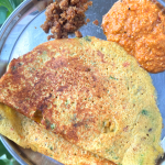 Barley Karamani Adai is a healthy, protein rich Dosa made with Barley and Cow pea lentils.Served with Chutney and /or sambhar, this makes for a great breakfast or a light dinner too !