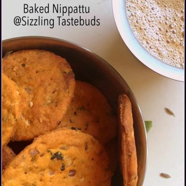 Baked Nippattu is a healthy take on the popular deep fried Nippat - a savoury, crunchy snack from Karnataka cuisine. Often enjoyed as is or with a cuppa!