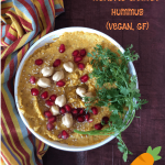 Learn how to make Roasted Carrot Hummus with indian inspired spices. Best served as a dip with crudites / nachos or on a charcuterie board as hors d'oeuvres