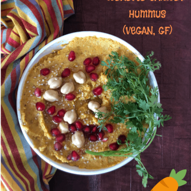 Learn how to make Roasted Carrot Hummus with indian inspired spices. Best served as a dip with crudites / nachos or on a charcuterie board as hors d'oeuvres