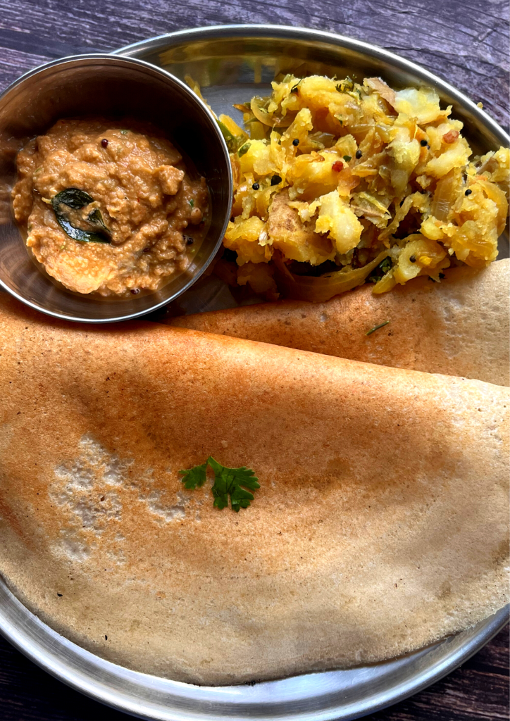 Little Millet dosa is a no-rice Dosa / Indian Crepe made with unpolished Little Millets and Lentils. It makes for a filling, Gluten Free vegan Breakfast or brunch option and is served with Chutney / Sambhar etc