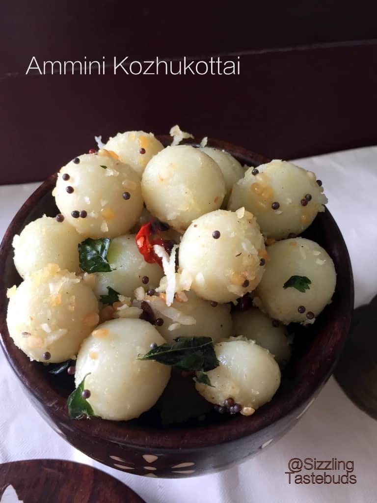 Ammini Kozhukattai or Mani Kozhukattai is an offering made to Lord Ganesh for the festival. These are steamed rice flour dumplings, tempered lightly. Served as a light snack too