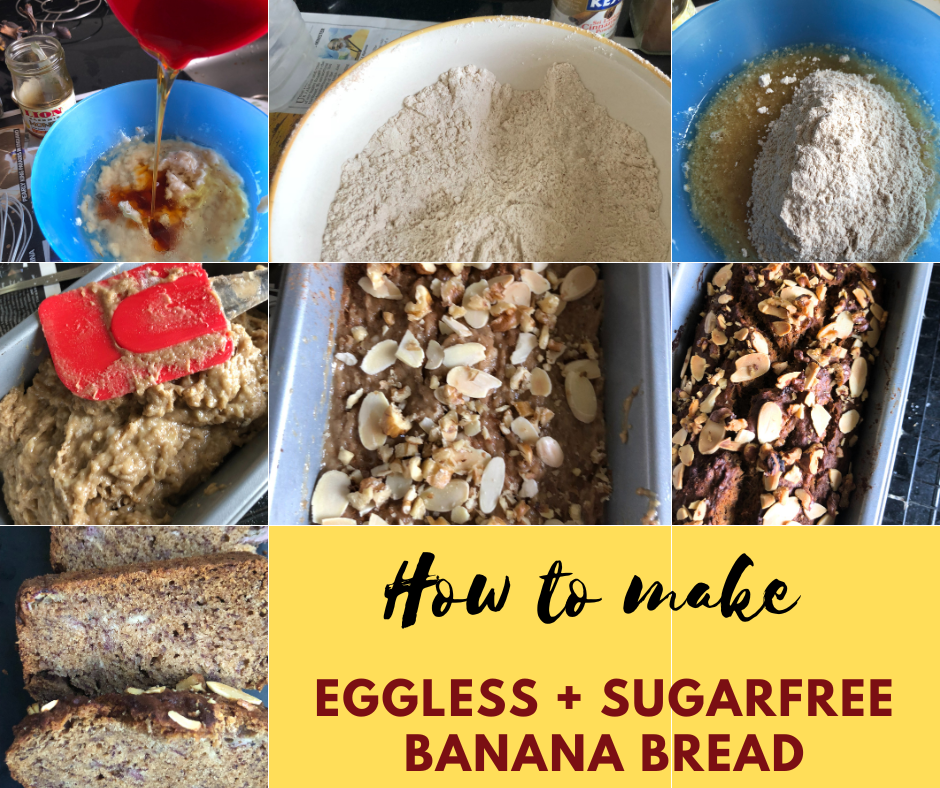 Let's make an eggless banana bread with no refined sugar or refined flour. Perfect for a snack, breakfast or a sweet nibble.