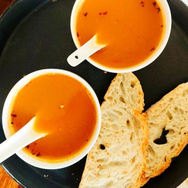 Carrot and Celery come together in a hearty Vegan + Gluten Free Winter-vibe Soup. Perfect for a meal with some toasted bread or a salad.