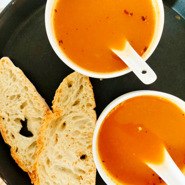 Carrot and Celery come together in a hearty Vegan + Gluten Free Winter-vibe Soup. Perfect for a meal with some toasted bread or a salad.