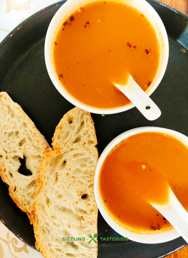 Carrot and Celery come together in a hearty Vegan + Gluten Free Winter-vibe Soup. Perfect for a meal with some toasted bread or a salad.