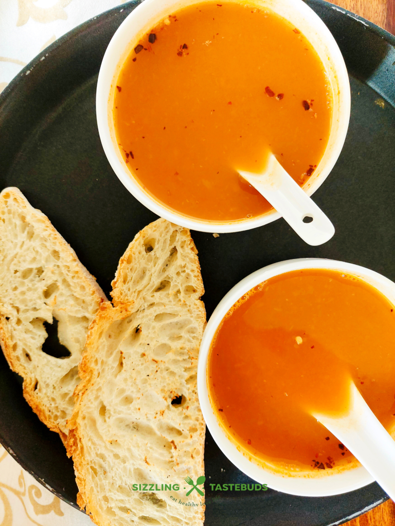 Carrot and Celery come together in a hearty Vegan + Gluten Free Winter-vibe Soup. Perfect for a meal with some toasted bread or a salad.
