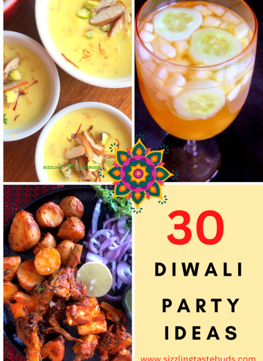 A one-stop collection of 30 dishes across mocktails, snacks and desserts to help you plan the perfect Diwali Party (or any get together). 100% vegetarian with gluten free, vegan & sugar-free options included.