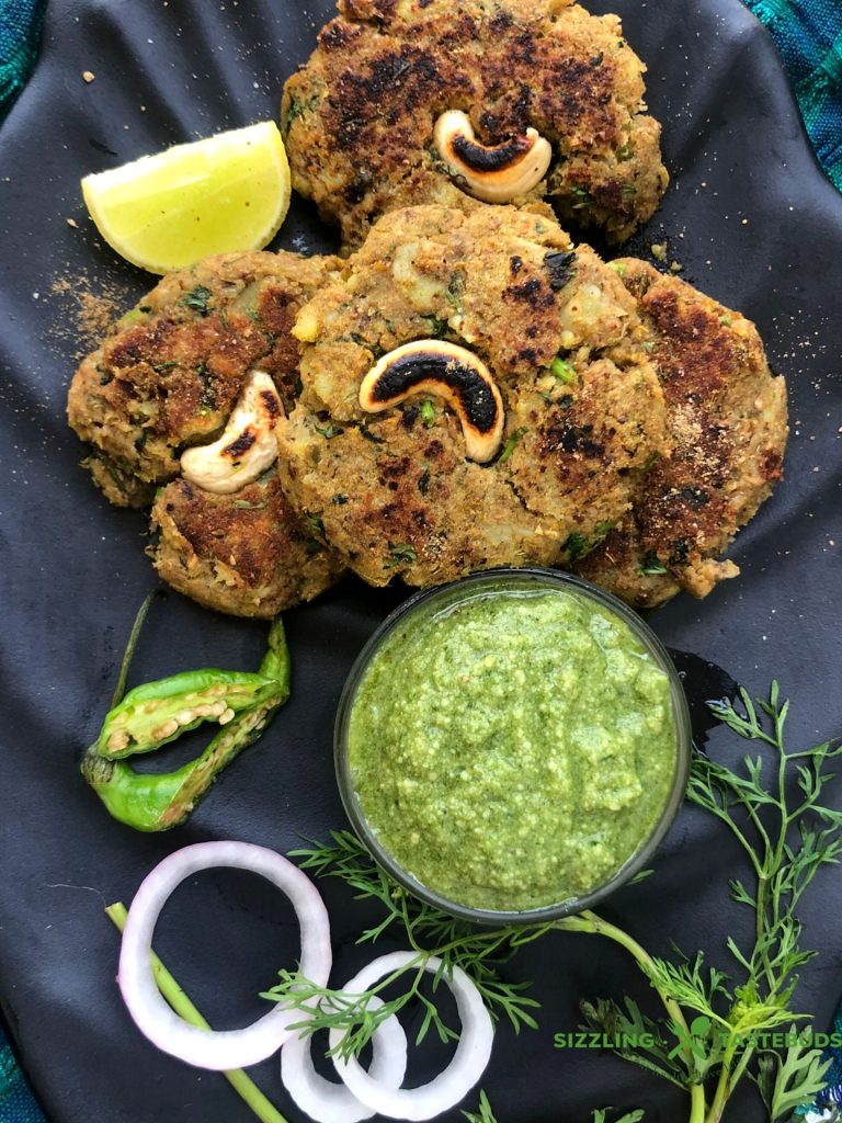 Soya Kebab is a gluten Free, vegan + protein rich Appetiser or snack made with everyday pantry ingredients. Served with Green chutney as a delicious party snack.