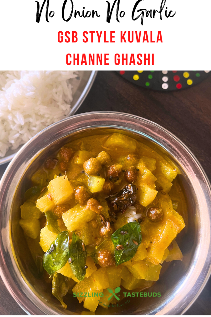Konkani Kuvala Channe Ghashi or GSB Channe Ghashi is a coconut-based curry made with black chickpeas, popular in Gaud Saraswat Brahmin cuisine.