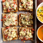 Pav Bhaji Pizza is a quick to make snack or light dinner with leftover pav bhaji masala and basic pantry essentials. Customisable as a Gluten Free or Vegan snack too.