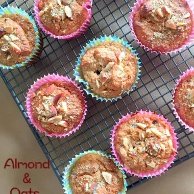 Let’s make eggless Almond Oats Muffins – perfect for breakfast or a snack
